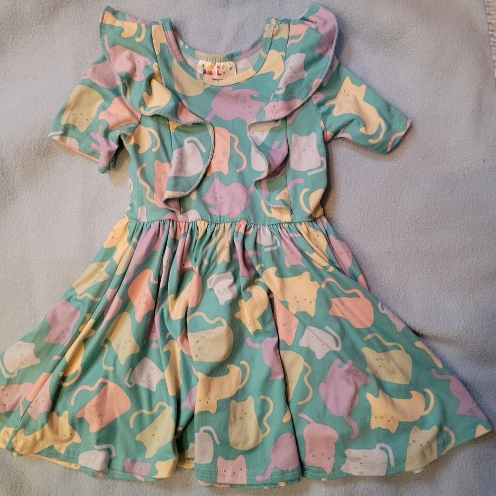 (2/$15)Dot Dot Smile, Cat Dress, 2T